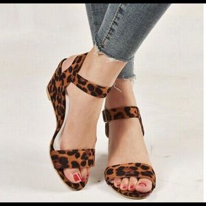 NWOT Cheetah Print Women’s Wedge Sandal
